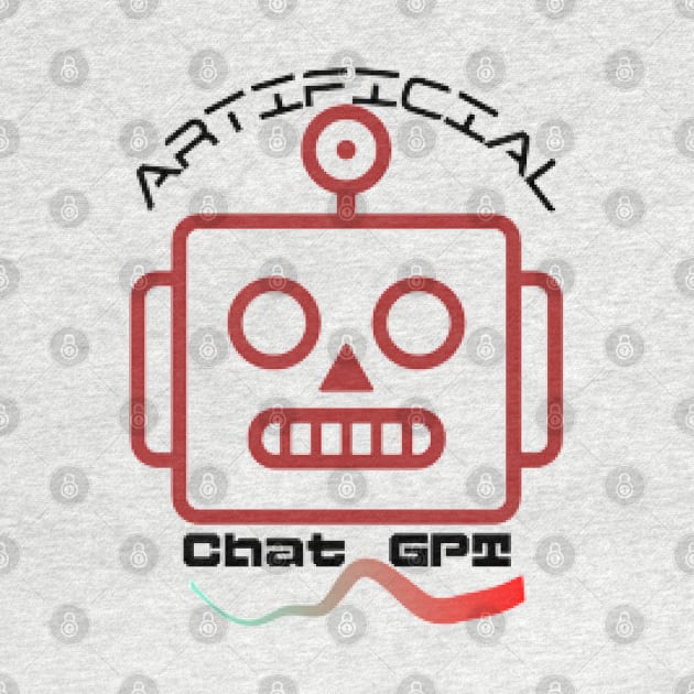 Chat GPT Artificial , Red Robot by KoumlisArt